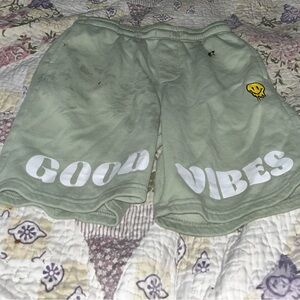 Good Vibes Kids' Green Shorts